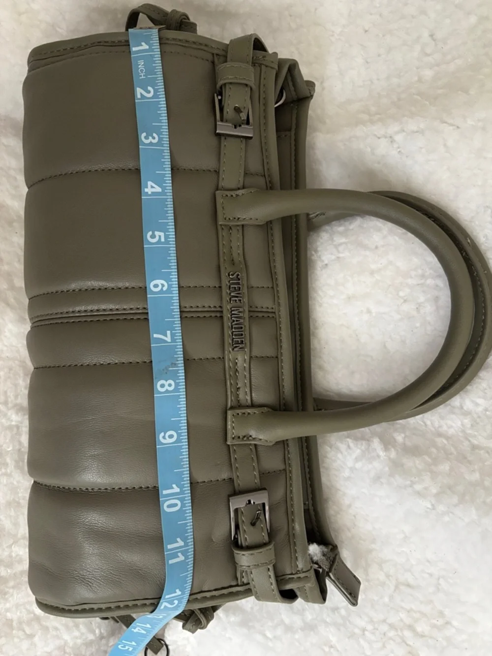 Steve Madden Olive Quilted Mini Satchel Crossbody - Picture 8 of 8